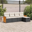 vidaXL 5 Piece Sofa Set in Black