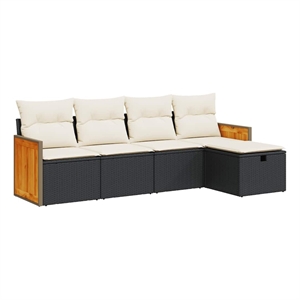vidaXL 5 Piece Sofa Set in Black