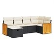 vidaXL 6 Piece Steel Sofa Set in Black