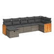 vidaXL 7 Piece Solid Acacia Wood Sofa Set in Gray