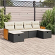 vidaXL 6 Piece Poly Rattan Sofa Set in Black