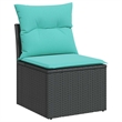 vidaXL 6 Piece Poly Rattan Sofa Set in Black/Blue