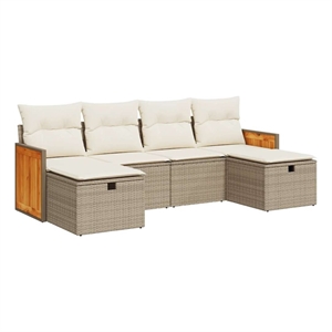 vidaXL 6 Piece Sofa Set in Beige