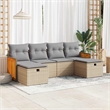 vidaXL 6 Piece Poly Rattan Small Sofa Set in Beige