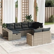 vidaXL 10 Piece Steel Small Sofa Set in Gray