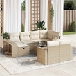 vidaXL 11 Piece Poly Rattan Sofa Set in Cream/Beige
