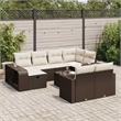 vidaXL 11 Piece Sofa Set in White/Brown/Cream