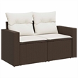 vidaXL 11 Piece Sofa Set in White/Brown/Cream