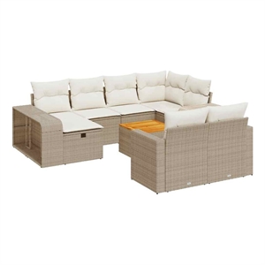 vidaXL 11 Piece Steel Sofa Set in Beige