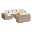 vidaXL 11 Piece Steel Sofa Set in Beige