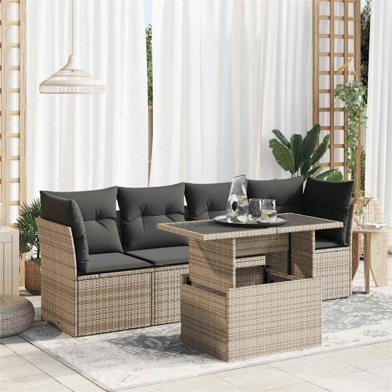 vidaXL Steel Sofa Set in Gray