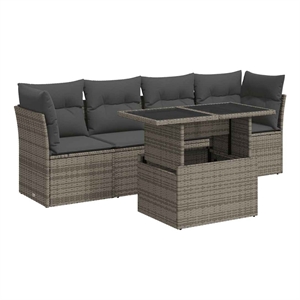 vidaXL Steel Sofa Set in Gray