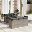vidaXL 6 Piece Poly Rattan Sofa Set in Gray