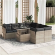 vidaXL 9 Piece Poly Rattan Sofa Set in Gray