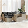 vidaXL 7 Piece Poly Rattan Sofa Set in Gray