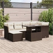 vidaXL Poly Rattan Large Sofa Set in Brown