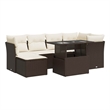 vidaXL Poly Rattan Large Sofa Set in Brown