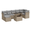 vidaXL 8 Piece Steel Sofa Set in Gray/Beige