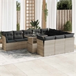 vidaXL 11 Piece Poly Rattan Sofa Set in Gray