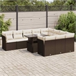vidaXL 11 Piece Sofa Set in White/Brown/Cream