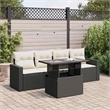 vidaXL 5 Piece Steel Sofa Set in Black/White/Cream
