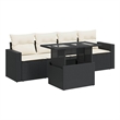 vidaXL 5 Piece Steel Sofa Set in Black/White/Cream