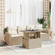 vidaXL 5 Piece Poly Rattan Sofa Set in Beige