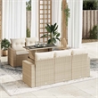vidaXL 6 Piece Sofa Set in White/Cream/Beige