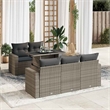 vidaXL 6 Piece Steel Patio Sofa Set in Gray