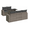 vidaXL 6 Piece Steel Patio Sofa Set in Gray