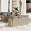 vidaXL 7 Piece Steel Sofa Set in Gray/Beige