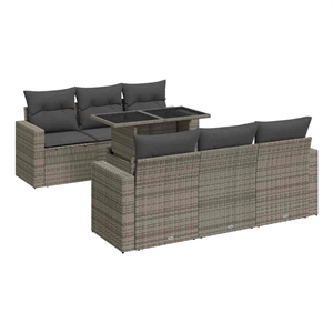 vidaXL 7 Piece Steel Sofa Set in Gray