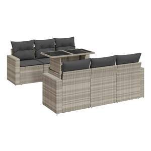 vidaXL 7 Piece Steel Sofa Set in Gray