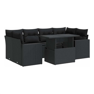 vidaXL 7 Piece Sofa Set in Black