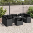 vidaXL 8 Piece Steel Large Patio Sofa Set in Black