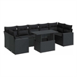 vidaXL 8 Piece Steel Large Patio Sofa Set in Black