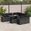 vidaXL 9 Piece Poly Rattan Sofa Set in Black