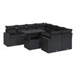 vidaXL 9 Piece Poly Rattan Sofa Set in Black