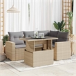 vidaXL 5 Piece Steel Sofa Set in Gray/Beige