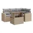vidaXL 5 Piece Steel Sofa Set in Gray/Beige