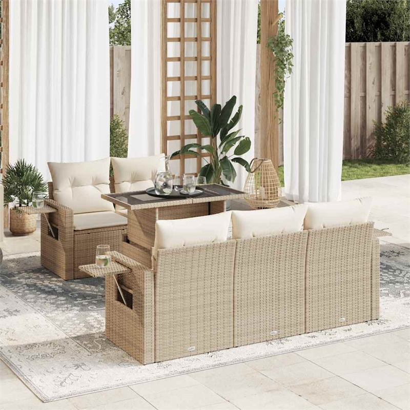 vidaXL Steel Sofa Set in Beige