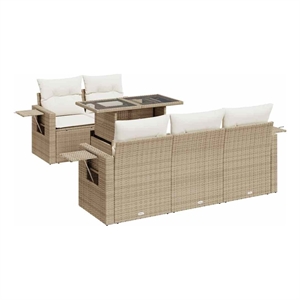 vidaXL Steel Sofa Set in Beige