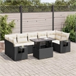 vidaXL 8 Piece Steel Small Sofa Set in Black