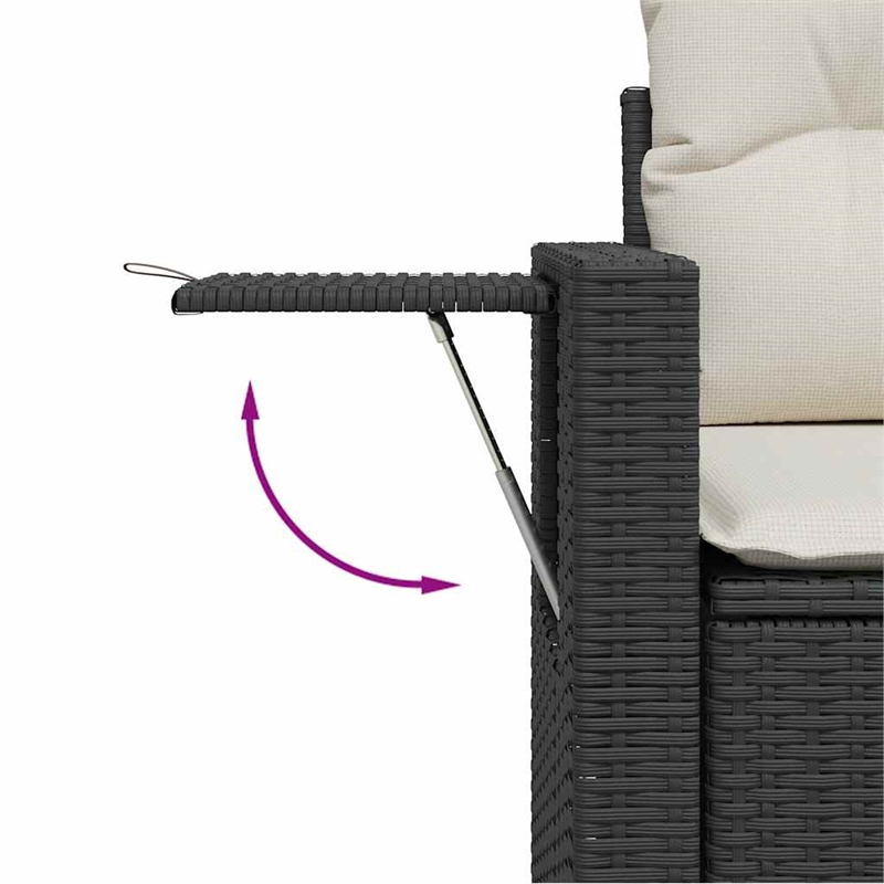 vidaXL 8 Piece Steel Small Sofa Set in Black