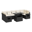 vidaXL 8 Piece Steel Small Sofa Set in Black