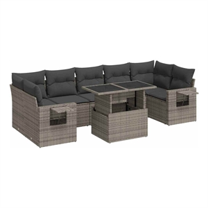 vidaXL 8 Piece Sofa Set in Gray