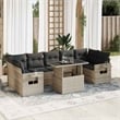 vidaXL Poly Rattan Large Sofa Set in Gray