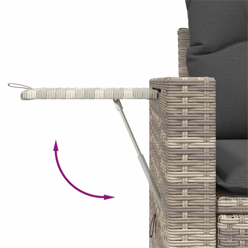 vidaXL Poly Rattan Large Sofa Set in Gray