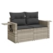 vidaXL Poly Rattan Large Sofa Set in Gray