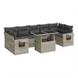 vidaXL Poly Rattan Large Sofa Set in Gray